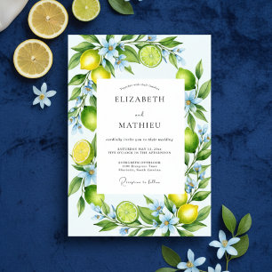 Invitation Mariage Fleur de Citron Jaune