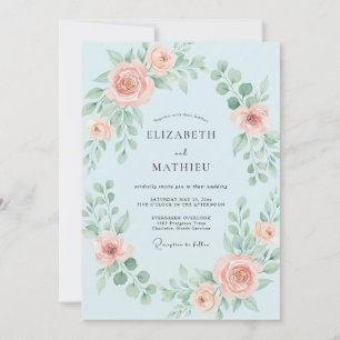 Invitation Mariage Fleur de Corail Bleuet
