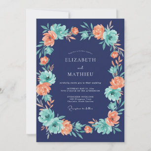 Invitation Mariage Fleur de Corail de Minuit