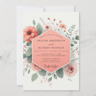 Invitation Mariage Fleur de Corail en Fleur