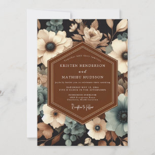 Invitation Mariage Fleur de Crépuscule en Terracotta