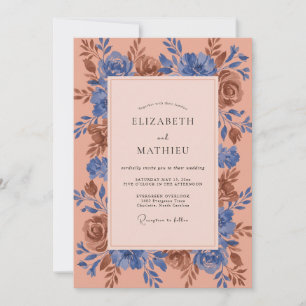 Invitation Mariage Fleur de Cuivre et Bleuet