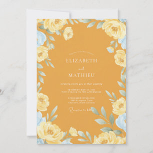 Invitation Mariage Fleur de Floraison Ocre