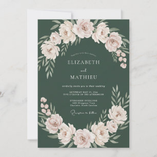 Invitation Mariage Fleur de Jade Sombre