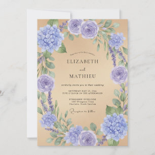 Invitation Mariage Fleur de Laurier Lavande