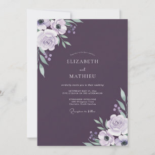 Invitation Mariage Fleur de Lavande Améthyste Sauvage