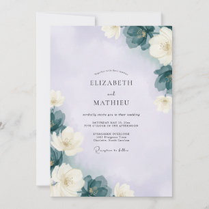 Invitation Mariage Fleur de Lavande Ardoise