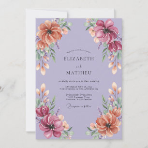 Invitation Mariage Fleur de Lavande Peinte