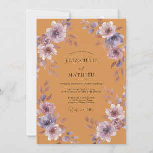Invitation Mariage Fleur de Lilas Ambre