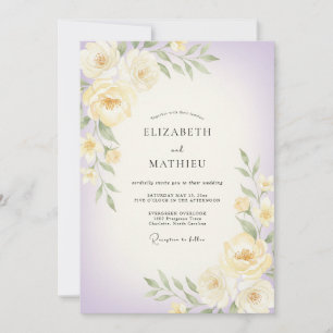 Invitation Mariage Fleur de Lilas Beurre