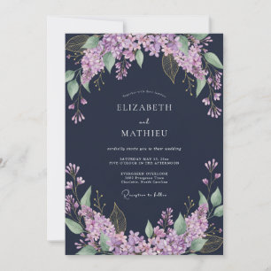Invitation Mariage Fleur de Lilas Déllicate sous Arche