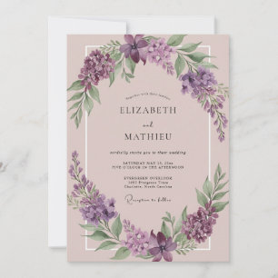 Invitation Mariage Fleur de Lilas Rougeoyant