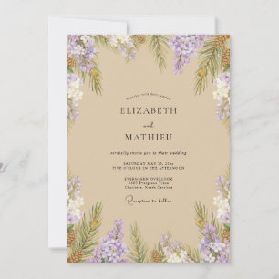 Invitation Mariage Fleur de Lilas Tanné