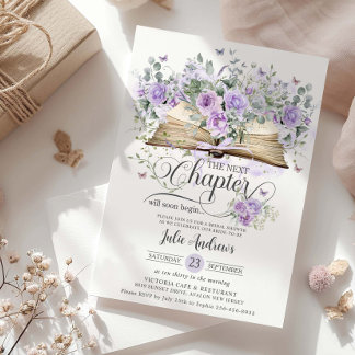 Invitation Mariage Fleur de Lilas Violet Livre Prochain Chapi