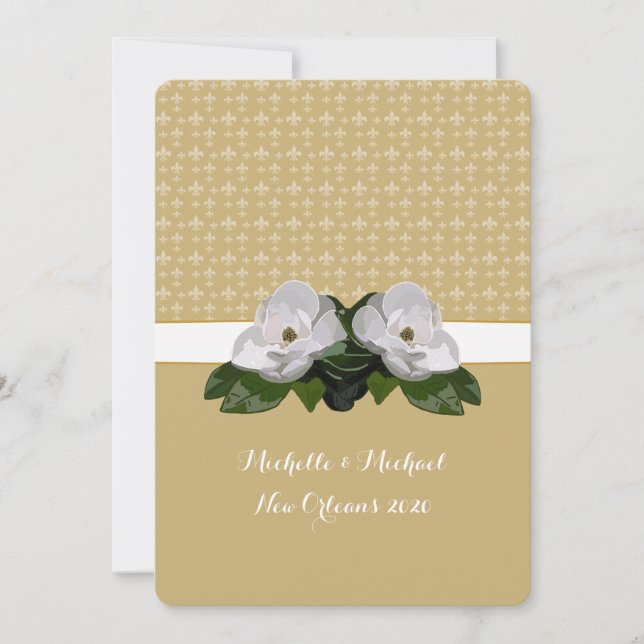 Invitation Mariage Fleur de Lis de Magnolia (Devant)