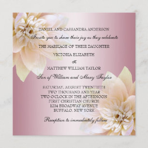 Invitation Mariage Fleur de Lotus Rose