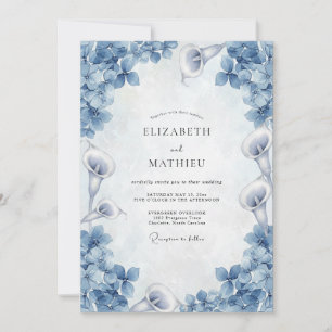Invitation Mariage Fleur de Lys Dusty Blue
