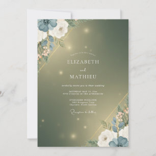 Invitation Mariage Fleur de Moss Or
