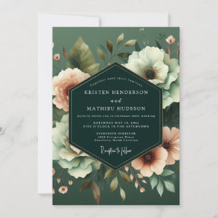Invitation Mariage Fleur de Nuit Émeraude