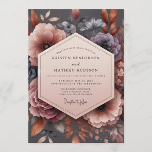 Invitation Mariage Fleur de Nuit Mauve
