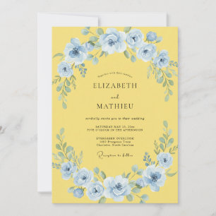 Invitation Mariage Fleur de Pâques Bleu