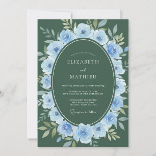 Invitation Mariage Fleur de Pervenche Chasseur