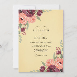 Invitation Mariage Fleur de Pivoine Ambre