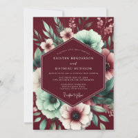 Mariage Fleur de Poésie Menthe Bordeaux