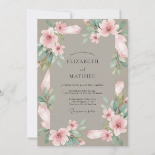 Invitation Mariage Fleur de Poudre de Taupe
