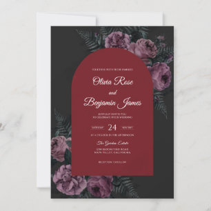 Invitation Mariage Fleur de Prunier Marron