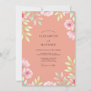 Invitation Mariage Fleur de Saumon