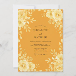 Invitation Mariage Fleur de Tagète Eucalyptus