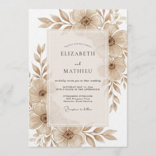 Invitation Mariage Fleur de Tan Artistique
