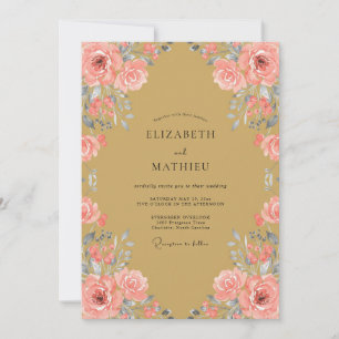 Invitation Mariage Fleur de Teint Ocre