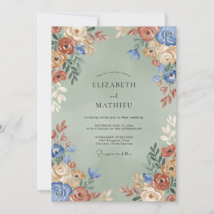 Invitation Mariage Fleur de Terracotta Bleuet