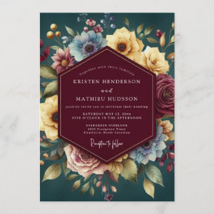 Invitation Mariage Fleur de Ton de Bijou de Bourgogne