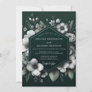 Invitation Mariage Fleur d'Émeraude Clair-obscur