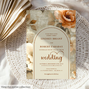 Invitation Mariage Fleur d'Olive en Terracotta Bohème Romanti