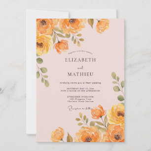 Invitation Mariage Fleur d'Oranger Ambrée