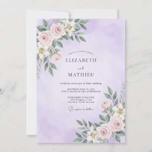 Invitation Mariage Fleur d'Orchidée Aquarelle
