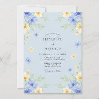 Mariage Fleur Éclose Fantaisiste Bleu Pâle