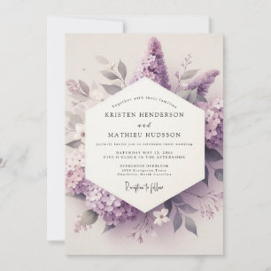 Invitation Mariage Fleur Éthérée de Lilas
