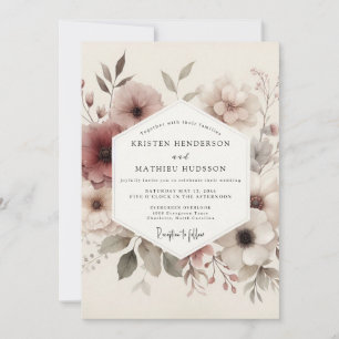 Invitation Mariage Fleur Éthérée Mauve