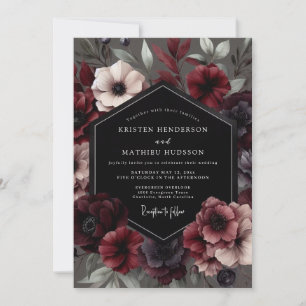Invitation Mariage Fleur Garnet Gothique