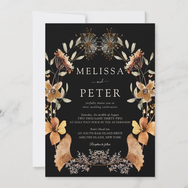 Invitation Mariage fleur sauvage (Devant)