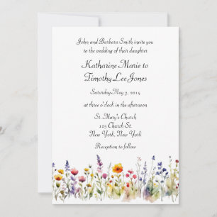 Invitation Mariage fleur sauvage