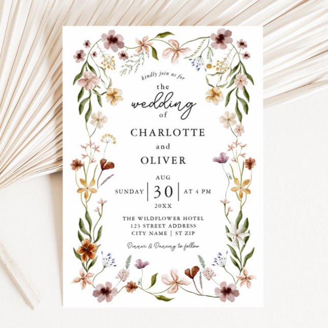 Invitation Mariage fleur sauvage (Créateur téléchargé)