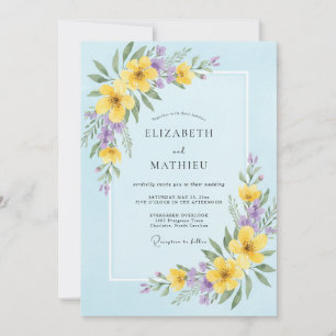 Invitation Mariage Fleur Sauvage Beurre de Ciel