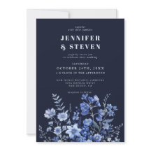 Mariage Fleur sauvage bleu marine enchanté