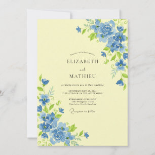 Invitation Mariage Fleur Sauvage Bleuet Beurre